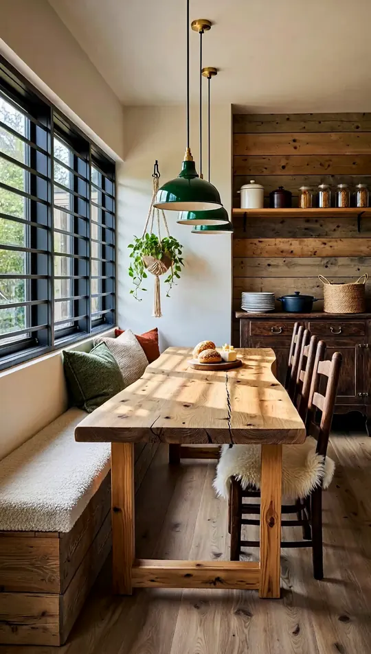 AI-generated concept: Alpine chalet dining for a Singapore HDB flat. Not a completed ELEVATED project.