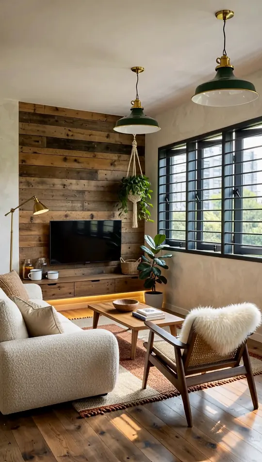 AI-generated concept: Alpine chalet living room for a Singapore HDB flat. Not a completed ELEVATED project.