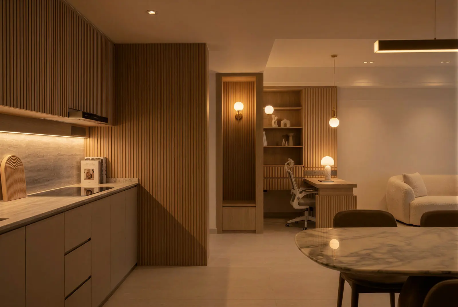 Dry counter. Sunshine Plaza Residences, 3-bedroom condominium · Singapore, renovation by ELEVATED.