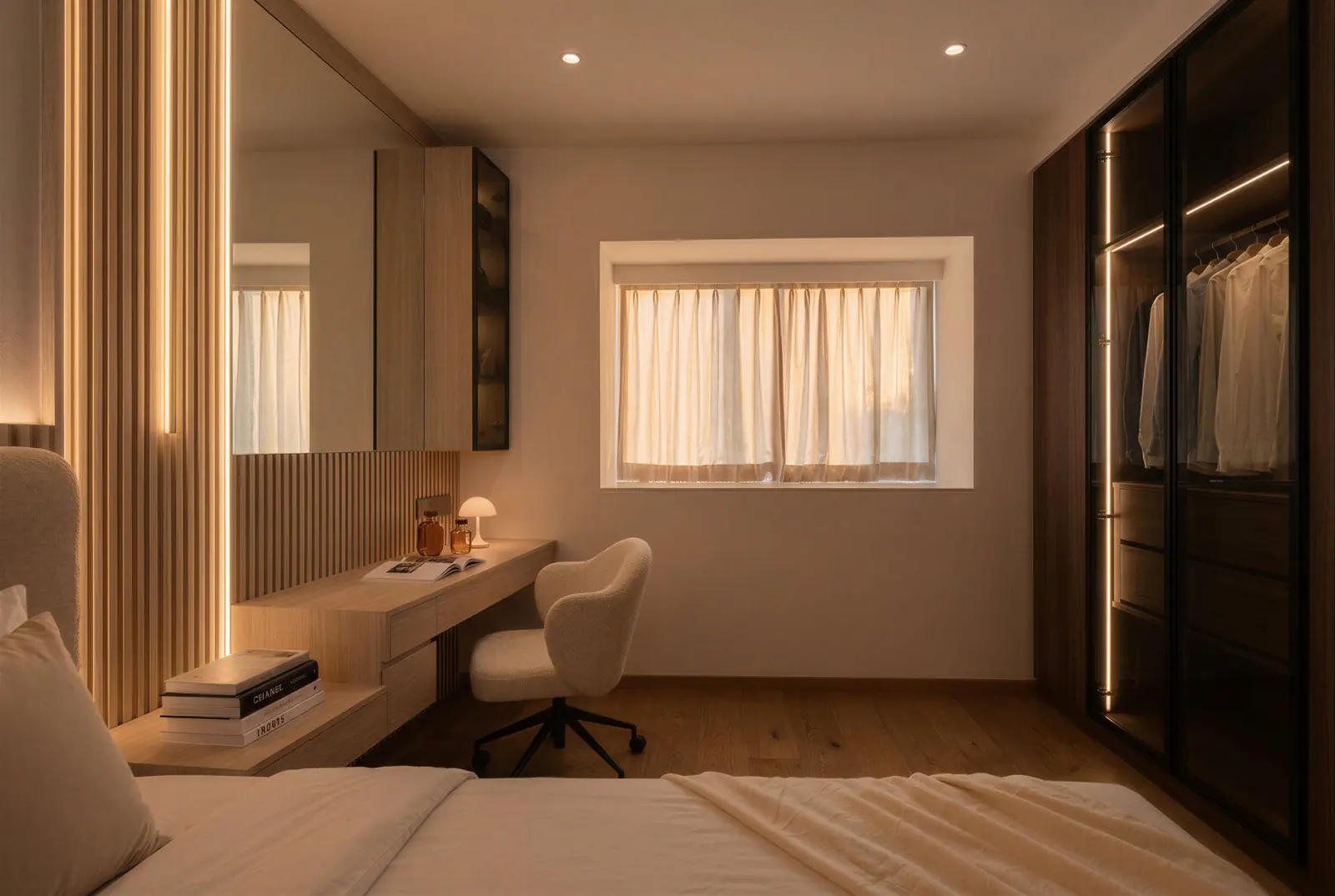 Dresser and wardrobe. Sunshine Plaza Residences, 3-bedroom condominium · Singapore, renovation by ELEVATED.