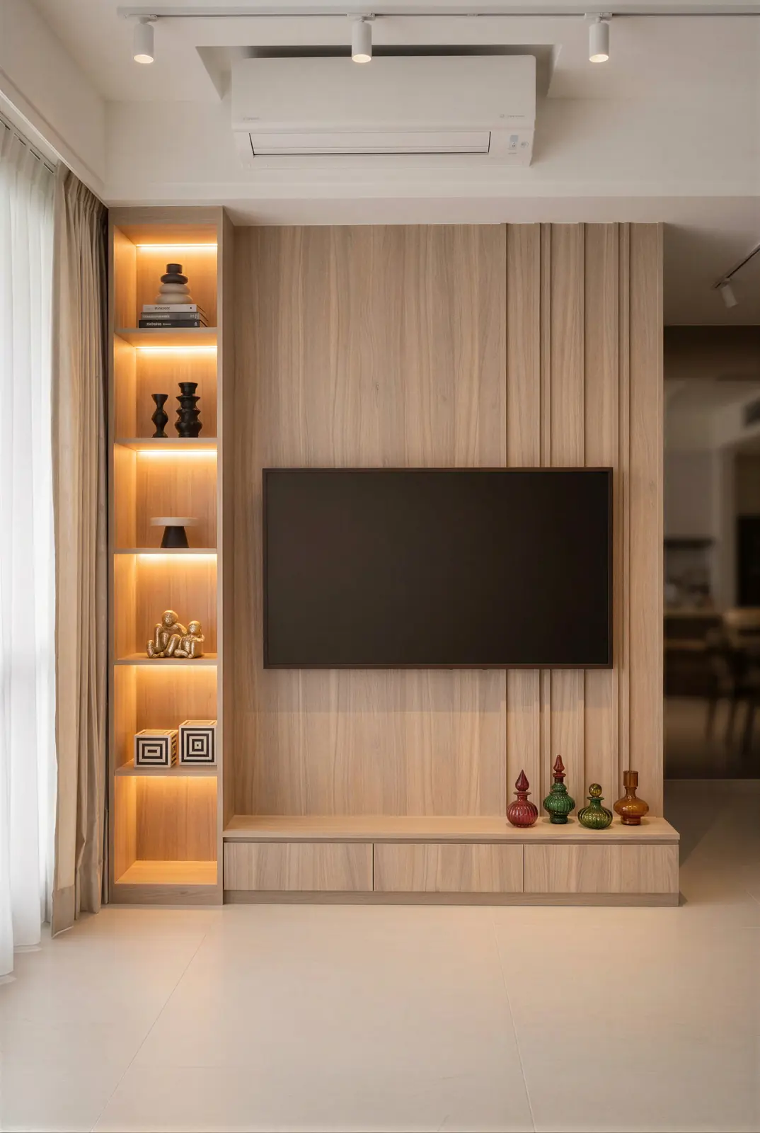 Feature wall detail. Sunshine Plaza Residences, 3-bedroom condominium · Singapore, renovation by ELEVATED.
